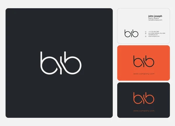 Cartas Logotipo Modelo Bib Para Cartão Visita — Vetor de Stock