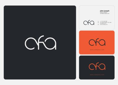 Harf logo Cfa şablonu kartvizit için 
