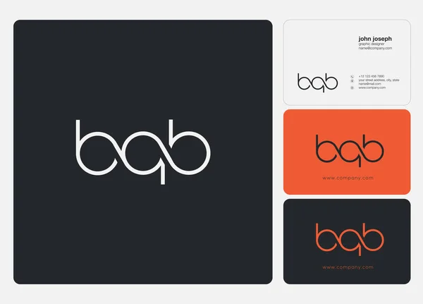 Cartas Logotipo Modelo Bqb Para Cartão Visita — Vetor de Stock