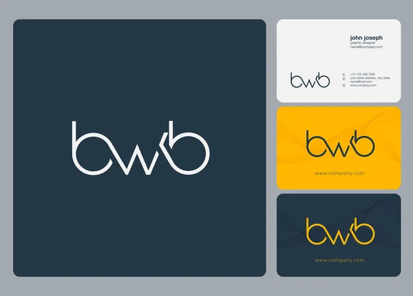 Brieven Logo Bwb Sjabloon Voor Visitekaartjes — Stockvector