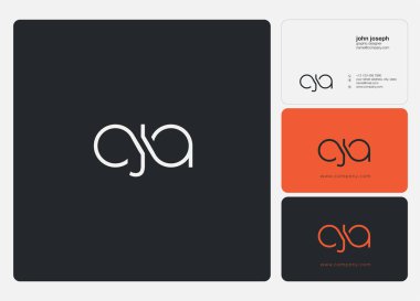 Harf logo Cja şablonu kartvizit için 