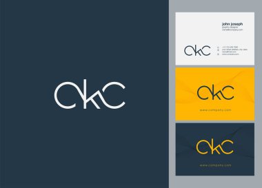 yuvarlak harf logo Ckc şablonu kartvizit için ortak 