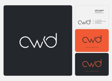 Harf logo Cwd şablonu kartvizit için 