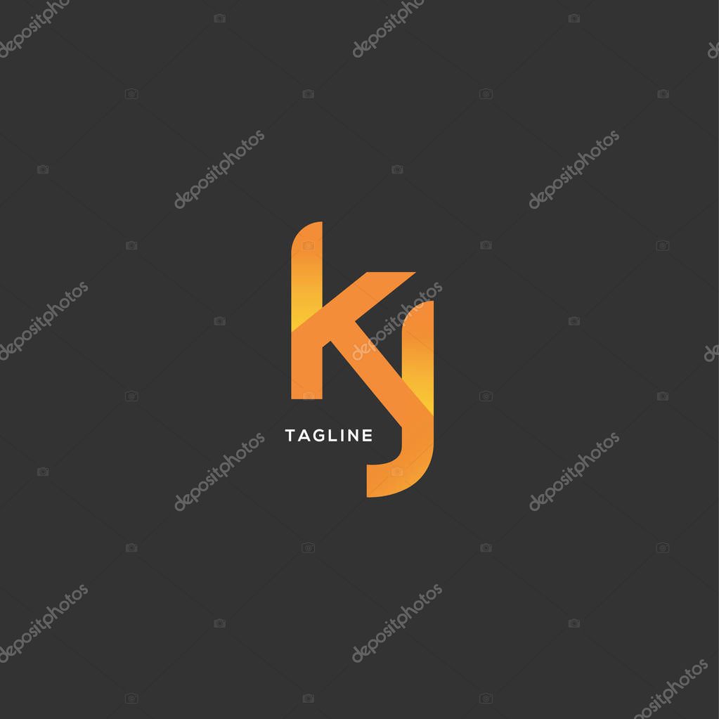 Letters logo Kj template for business card