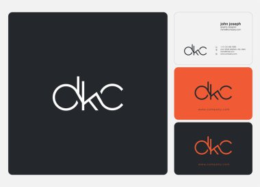 Harf logo Dkc şablon iş afiş için
