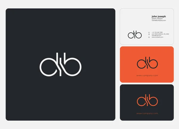 Cartas Logotipo Dib Modelo Para Banner Negócios — Vetor de Stock