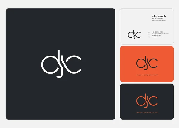 Cartas Logotipo Modelo Djc Para Banner Negócios — Vetor de Stock