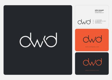 Harf logo Dwd şablon iş afiş için