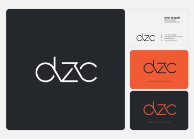 Harf logo Dzc şablon iş afiş için