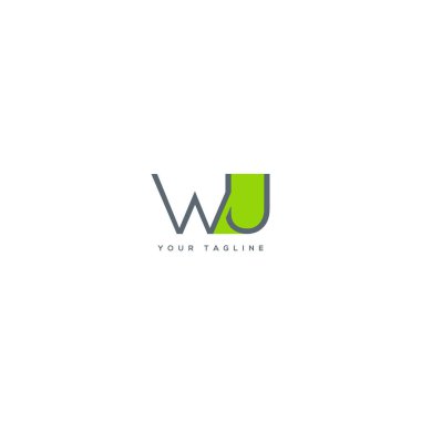 Harf logo Wu şablon iş afiş için