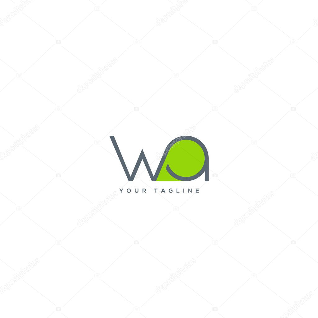 Letters logo Wa template for business banner