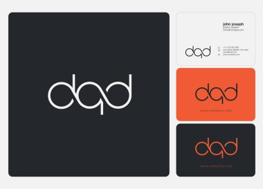 Harf logo Dqd şablon iş afiş için