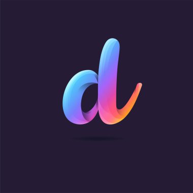 Logo degrade D siyah zemin üzerine