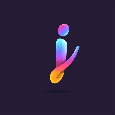 Logo degrade ben siyah arka plan üzerine