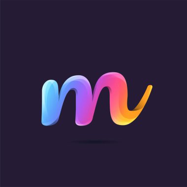 siyah arka plan üzerine logo degrade M