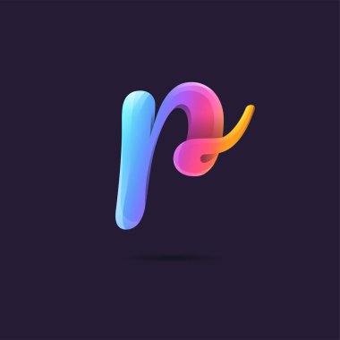 siyah arka plan üzerine logo degrade P