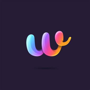 siyah arka plan üzerine logo degrade W