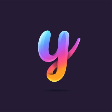 siyah arka plan üzerine logo degrade Y