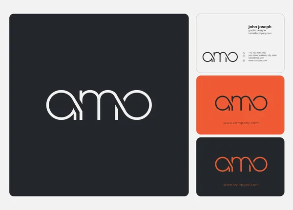 Lettres Logo Amo Modèle Pour Bannière Entreprise — Image vectorielle