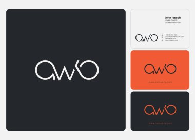 Harf logo Awo şablon iş afiş için