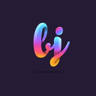 Harf logo Lj şablon iş afiş için