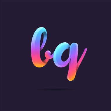 Harf logo Lq şablon iş afiş için