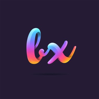 Harf logo Lx şablon iş afiş için