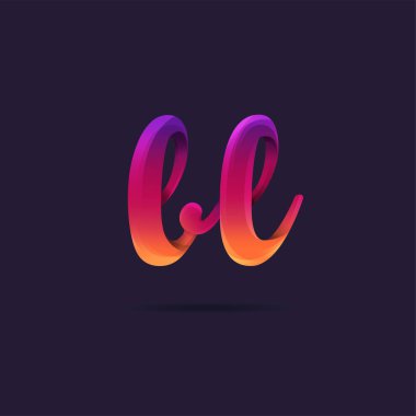 Harf logo Ll şablon iş afiş için