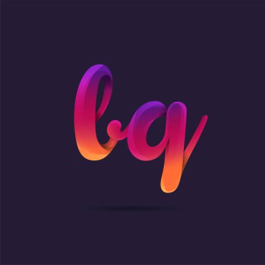 Harf logo Lq şablon iş afiş için