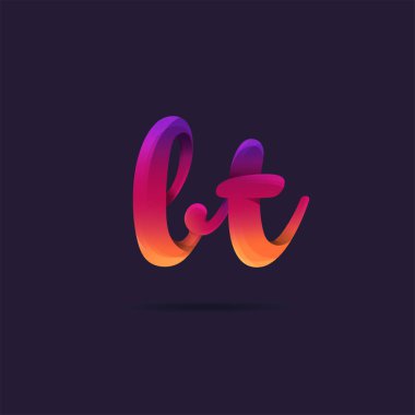 Harf logo Lt şablon iş afiş için