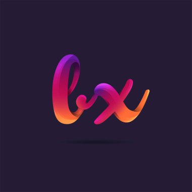 Harf logo Lx şablon iş afiş için