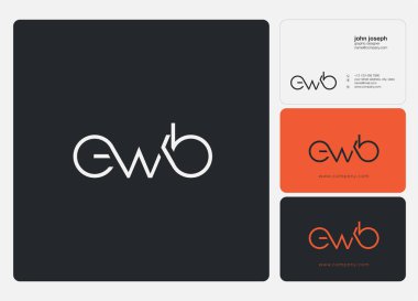 Harf logo Ewb şablon iş afiş için