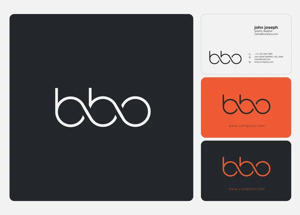 Cartas Logotipo Modelo Bbo Para Banner Negócios — Vetor de Stock