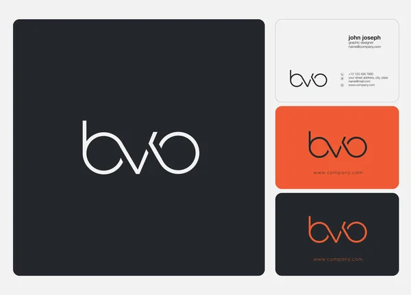 Letras Logo Bvo Plantilla Para Banner Negocios — Vector de stock