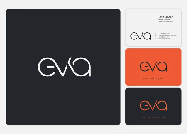 Buchstaben Logo Eva Vorlage Für Business Banner — Stockvektor