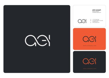 Harf logo AEI şablon iş afiş için