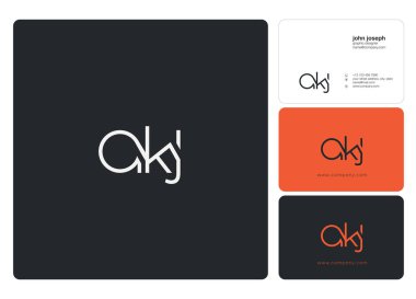 Harf logo Okj şablon iş afiş için