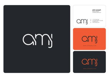 Harf logo Amj şablon iş afiş için