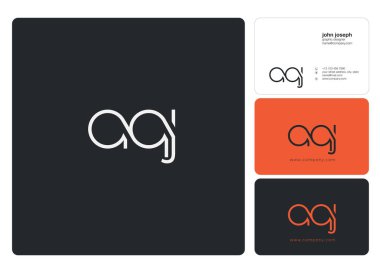 Harf logo Aqj şablon iş afiş için