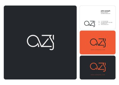 Harf logo Azj şablon iş afiş için