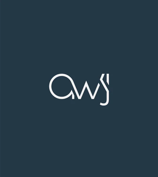 Bokstäver Logotyp Awj Mall För Business Banner — Stock vektor