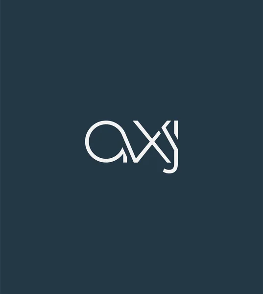 Lettres Logo Axj Modèle Pour Bannière Entreprise — Image vectorielle