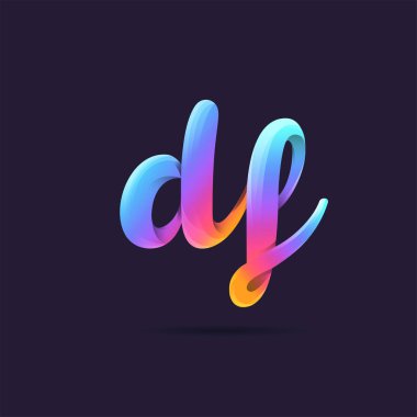 Harf logo Df şablon iş afiş için