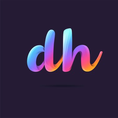 Harf logo Dh şablon iş afiş için