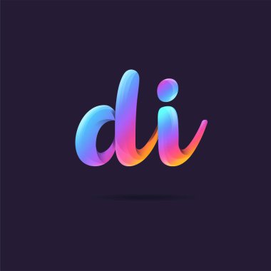 Harf logo Di şablon iş afiş için