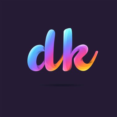 Harf logo Dk şablon iş afiş için