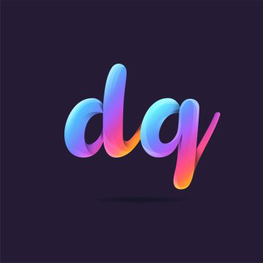 Harf logo Dq şablon iş afiş için