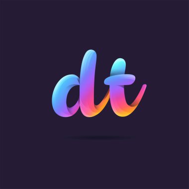 Harf logo Dt şablon iş afiş için