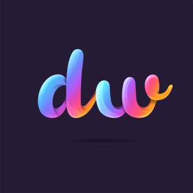 Harf logo Dw şablon iş afiş için