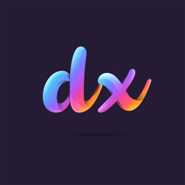 Harf logo Dx şablon iş afiş için